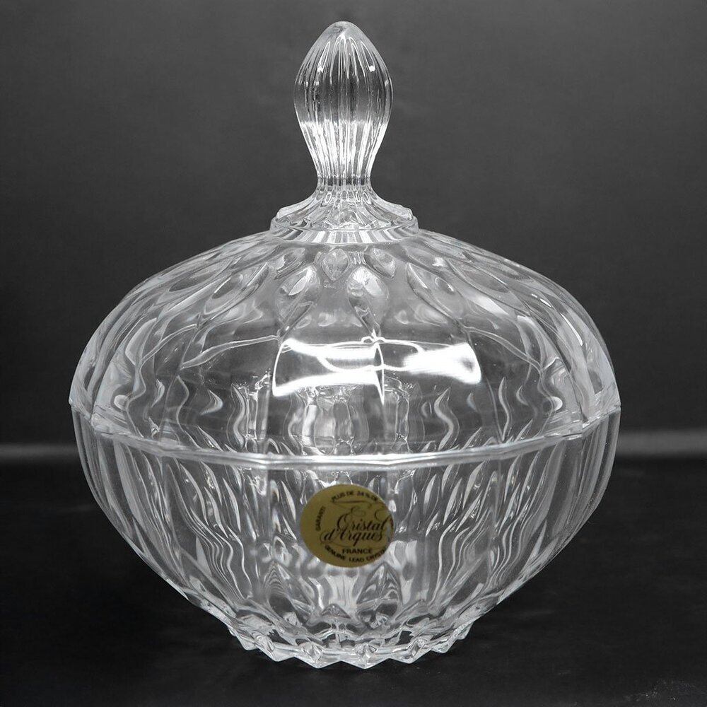 Vintage Cristal d'Arques Bretagne Crystal Candy Bonbon Dish - Made in France 90s